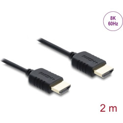 Delock Coaxial High Speed HDMI cable 8K 60 Hz 48 Gbps with braided coating 2 m