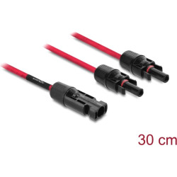 Delock DL4 Solar Splitter Cable 1 x male to 2 x female 30 cm red