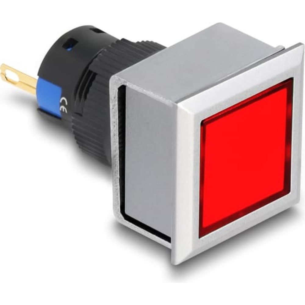 Delock 16 mm Plastic Indicator Light red / solder connection / square