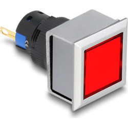 Delock 16 mm Plastic Indicator Light red / solder connection / square