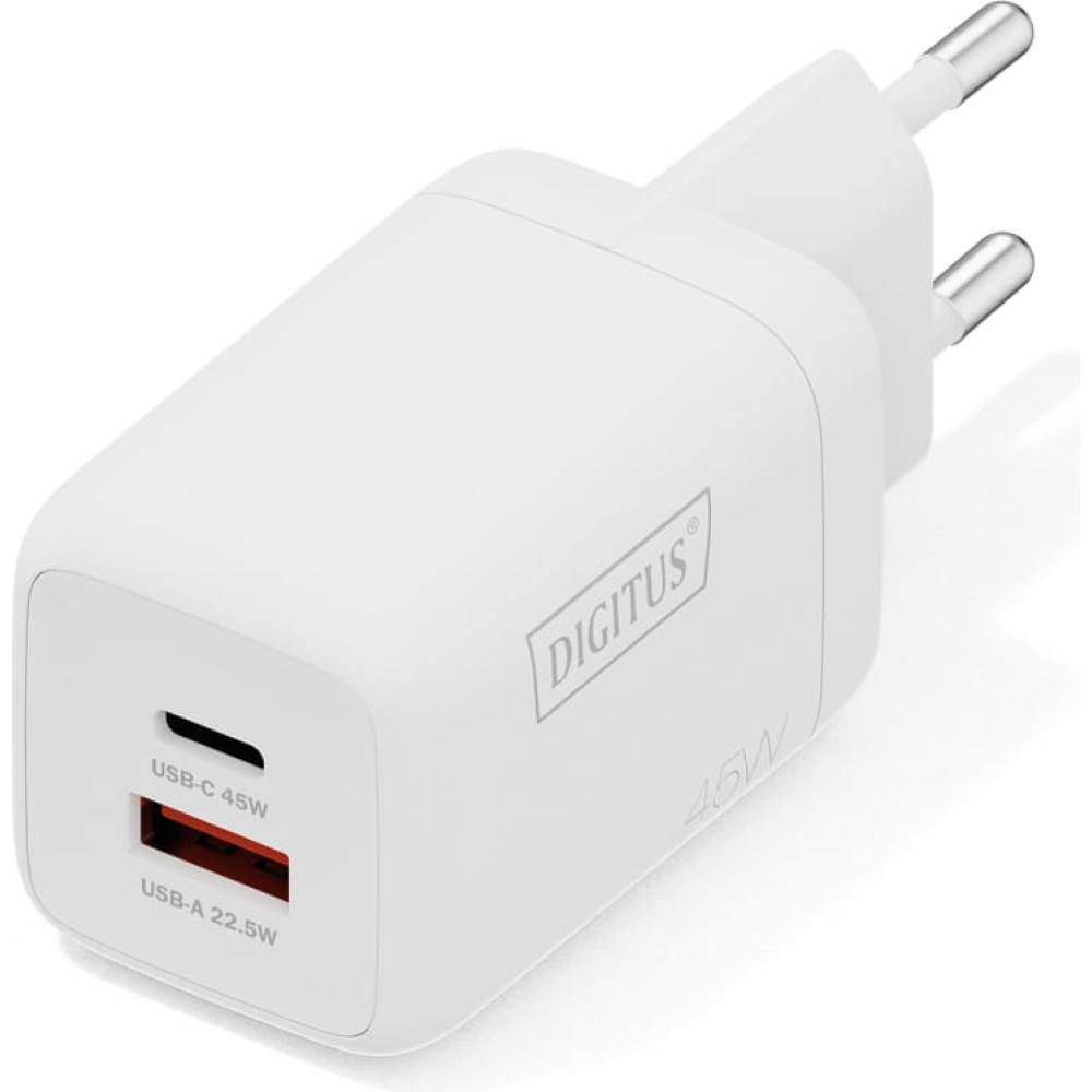 Digitus USB GaN Charger 45W, 1x USB-C, 1x USB-A
