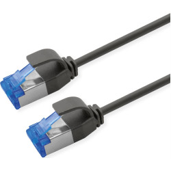 Roline S/FTP Patch Cord Cat.6A / Class EA, LSOH, Slim, PoE, black, 3 m
