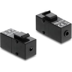 Delock Keystone Module stereo jack female 3.5 mm 4 pin to stereo jack female 3.5 mm 4 pin black
