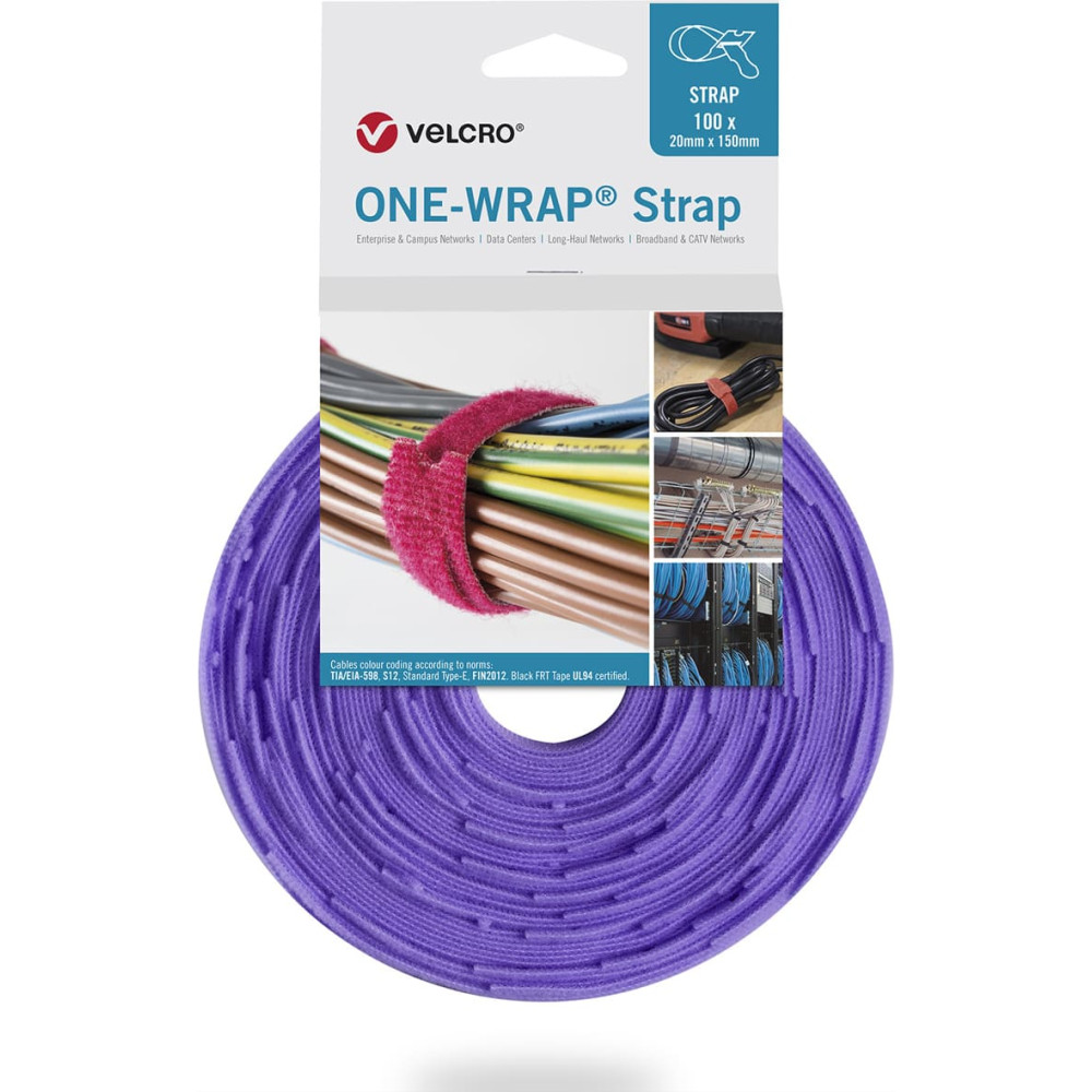 Velcro &reg; One Wrap&reg; Strap 20mm x 330mm, 100 St&uuml;ck, violett