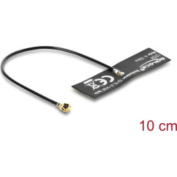 Delock WiFi 6 Antenna I-PEX Inc., MHF&reg; I plug 4.5 - 5.0 dBi omnidirectional with connection cable 1.13 10 cm FPC internal self-adhesive
