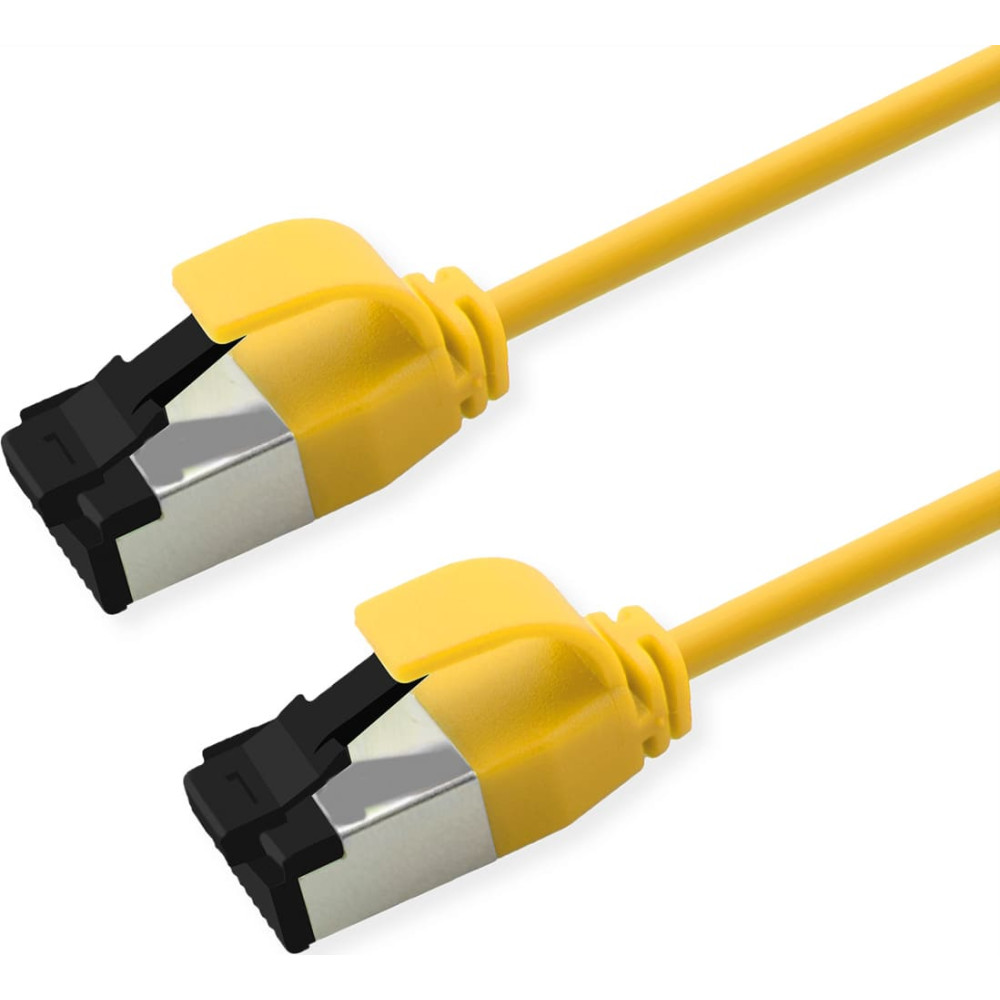 Roline S/FTP Patch Cord Cat. 8.1 (Class I), LSOH, Slim, PoE, yellow, 1.5 m