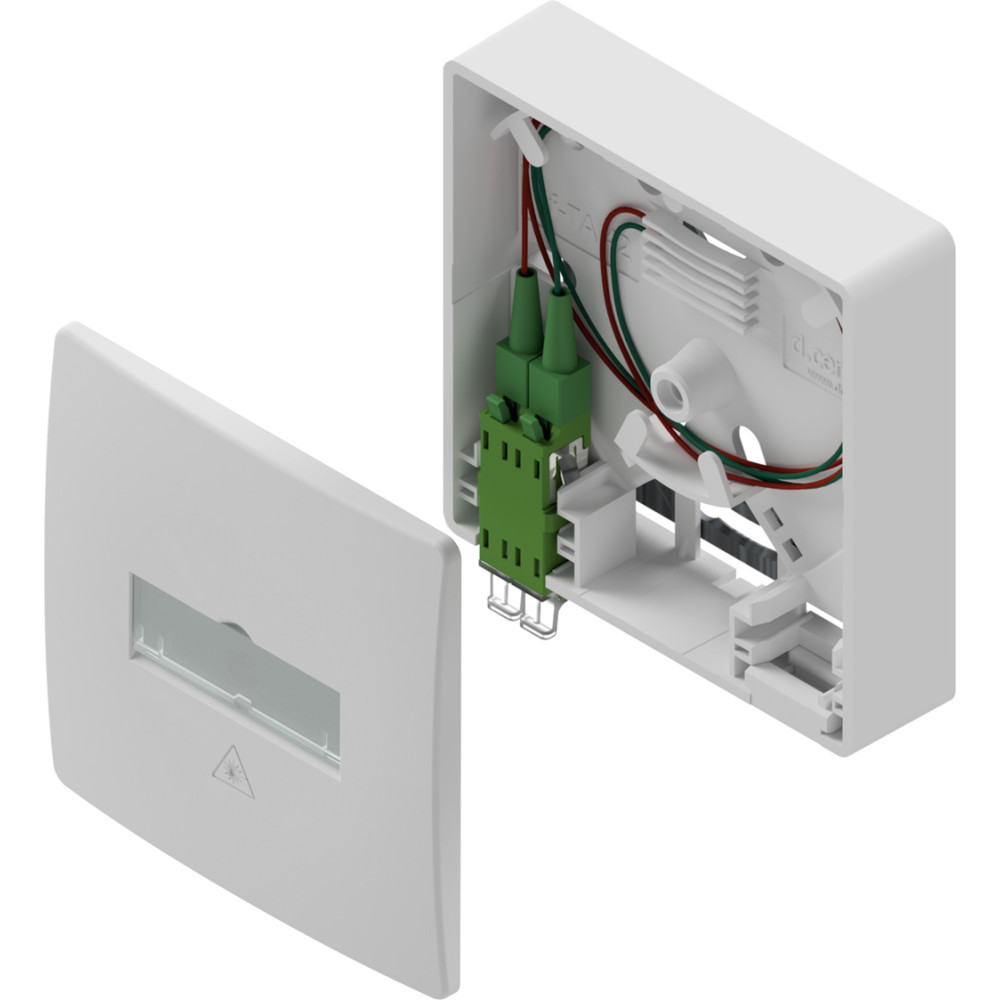 D.center &reg; Gf-TA 42, best&uuml;ckt mit 1x LCD/APC Kupplung & 2x LC/APC Pigtails, splei&szlig;fertig
