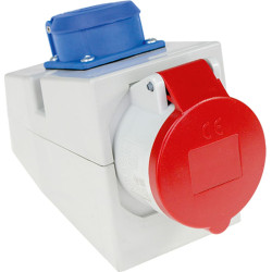 Bachmann wall combination socket 400V, IEC309 IPX4 5pole protective socket 230V 16A