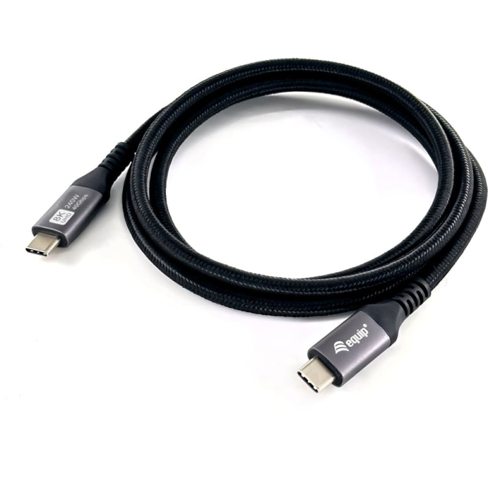 Equip 128380 USB kabelis USB4 Gen 3x2 0,5 m USB C Melns