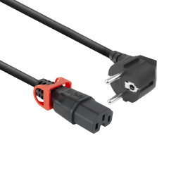 ACT POWERCORD CEE7/7-C15L BK 1.00M