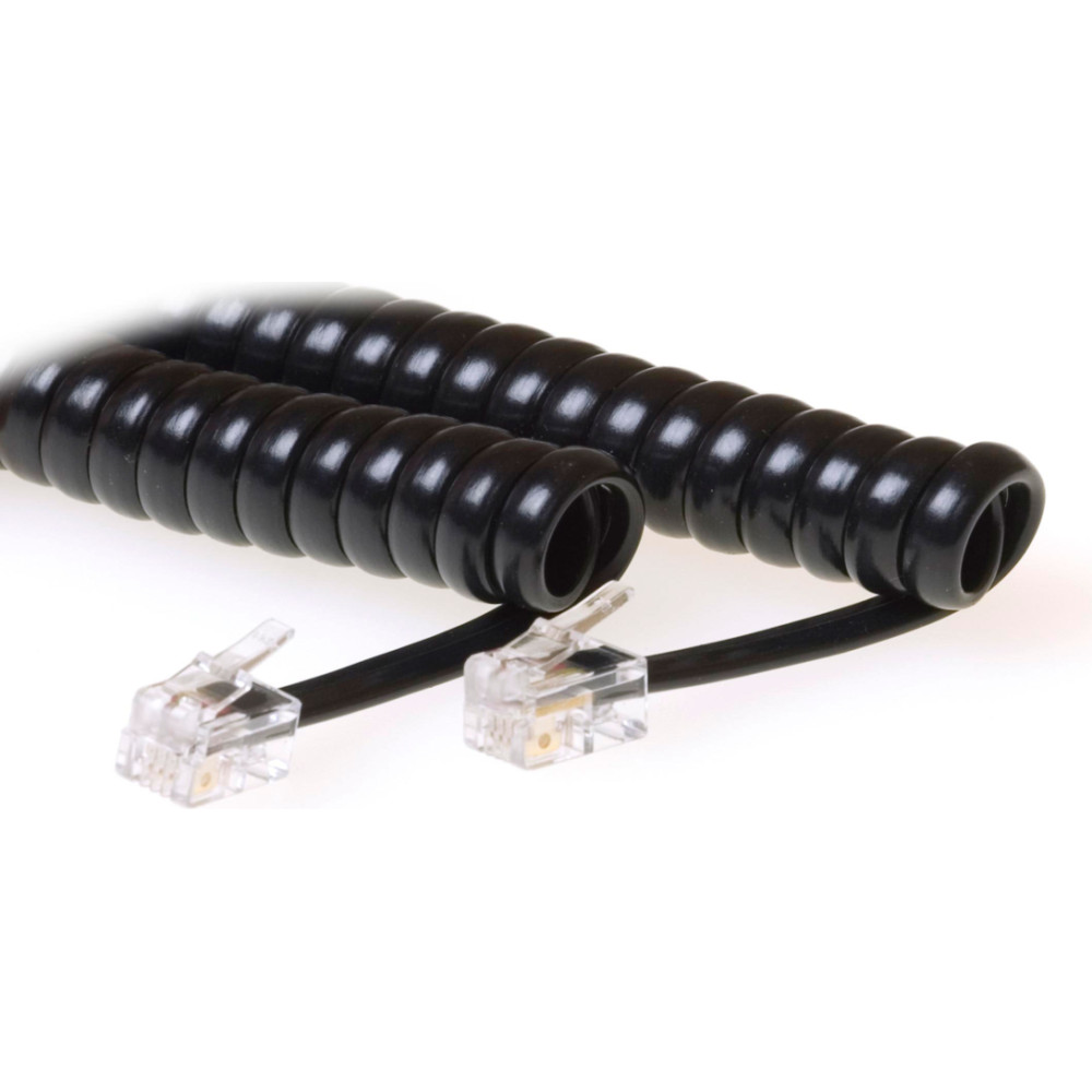 ACT RJ10-RJ10 COILED BLACK   1.50M