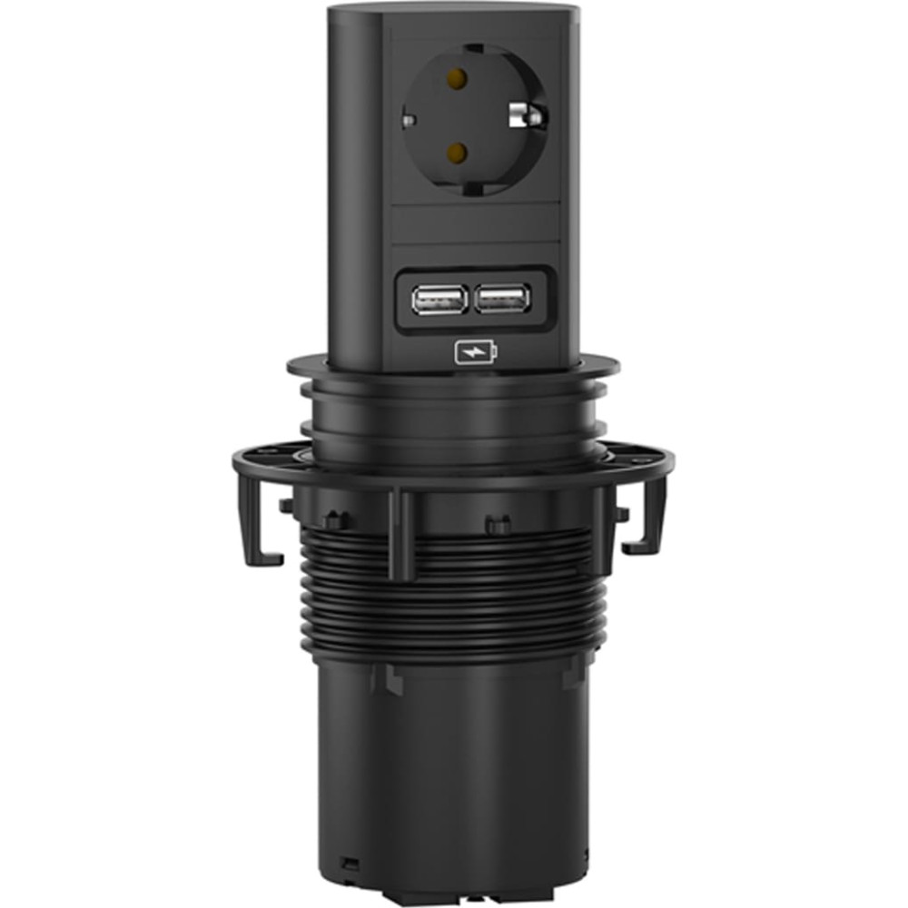 Bachmann ELEVATOR 1xCEE7/3 1xUSB Charger 2.0m AEH RAL9005