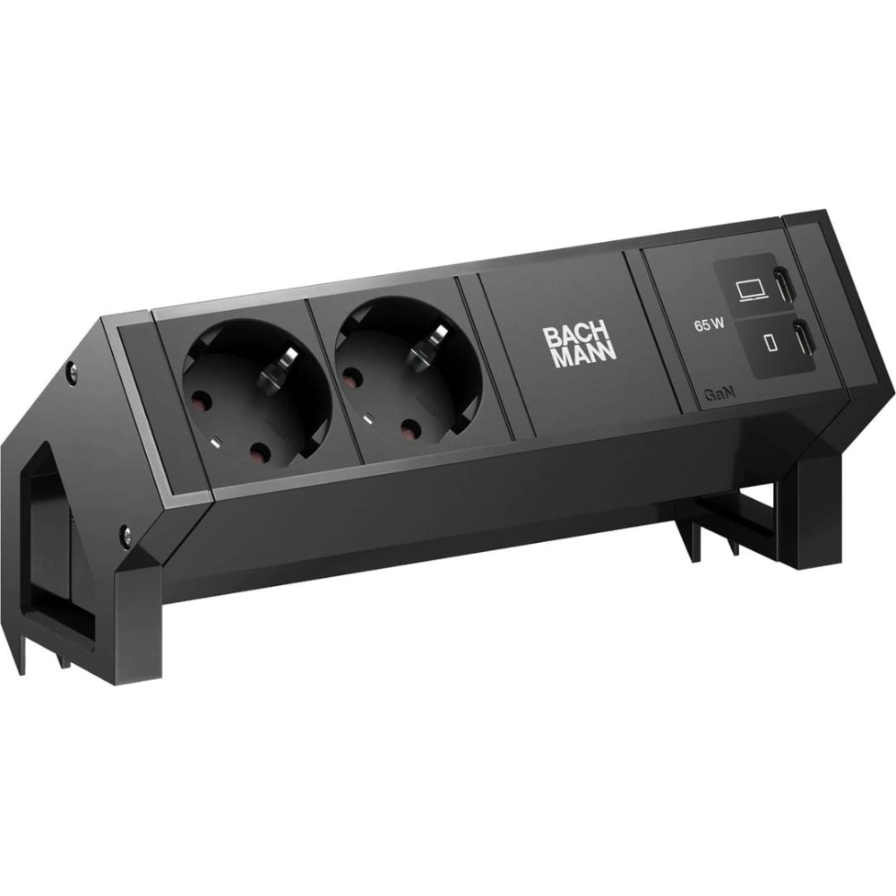 Bachmann DESK2 2xCEE7/3 1xUSB C/C 65W, L=0.2m RAL9005