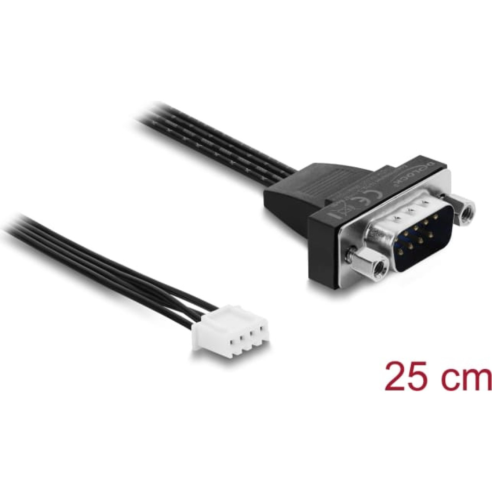 Delock Serial RS-232 Connection Cable D-Sub 9 pin male to JST XH 4 pin header female 25 cm