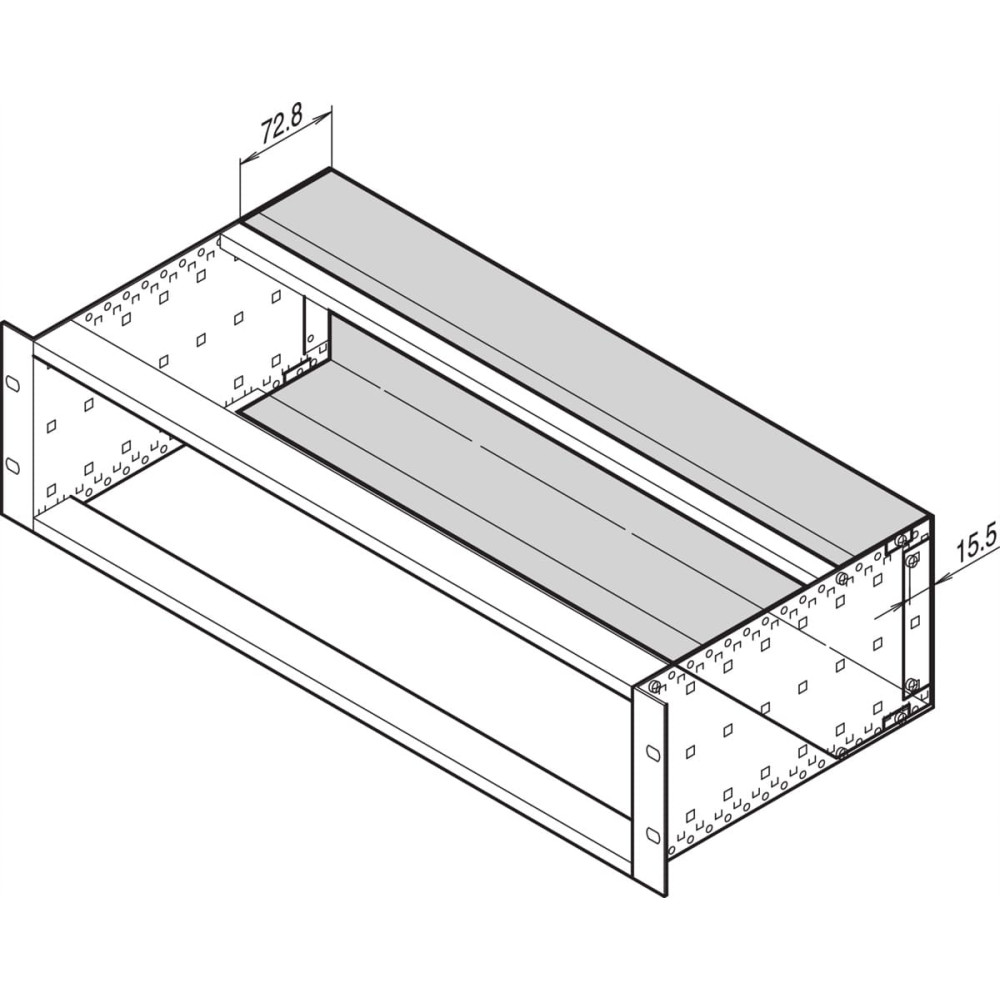 Schroff EuropacPRO Rear Hood for Stainless Steel EMC Gasket, 3 U, 84 HP