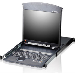 Aten KL1508AN KVM-Switch, 48cm TFT, VGA, PS/2-USB over cat 5, 8 Port, DE-Layout
