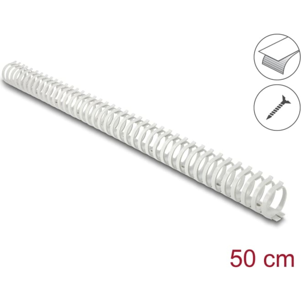 Delock Cable Duct flexible self-adhesive screwable 34 x 35 mm - length 50 cm grey