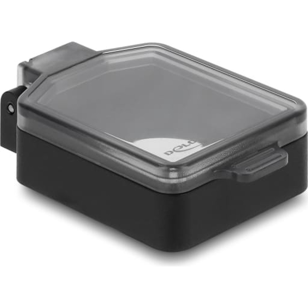 Delock D-Type Module Protective Cover black / transparent - Dust Protection with automatic flap door