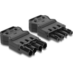 Delock Installation Connector GST18 compatible 4-pole, screw terminal, black, 1 set
