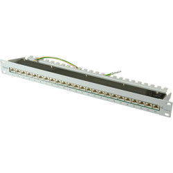 Telegärtner Karl Gärtner  TELEGÄRTNER 19"-Verteiler MPP24 1 HE, Kat.6A (Class EA) (ISO/IEC), 24 Ports, grau