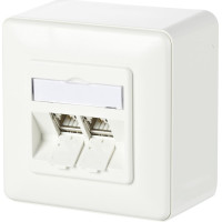 Metz Connect C6Amodul 2 Port 180° AP-Dose, reinweiß RAL9010