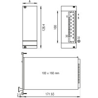 Schroff PSU Front Panel for PSM, Single, 3 U, 10 HP, Shielded, 2.5 mm, Al, Front Anodized, Rear Conductive