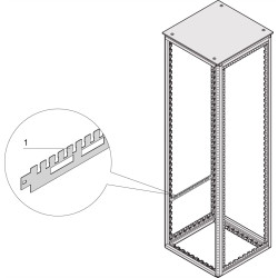 Schroff Varistar Cable Support Rail for Cabinet Depth, RAL 7021, 800D