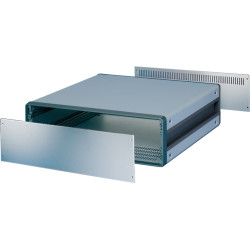 Schroff CompacPRO Front Panel, 3 U, 42 HP, 2 mm, Al, Anodized, Untreated Edges