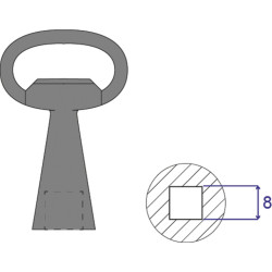 Schroff Key 8 mm Square Lock