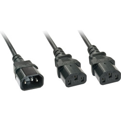 Lindy 2m C14 to 2x C13 Mains Cable