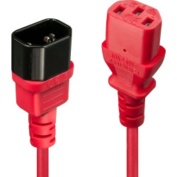 Lindy IEC Extension Cable, Red, 0.5m