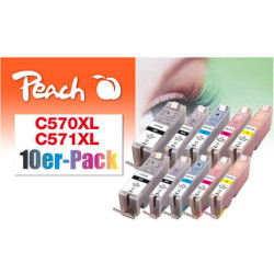 Peach 0F319980 tintes kārtridžs 10 pcs Melns, Tirkīzzils, Fuksīns, Foto melns, Dzeltens