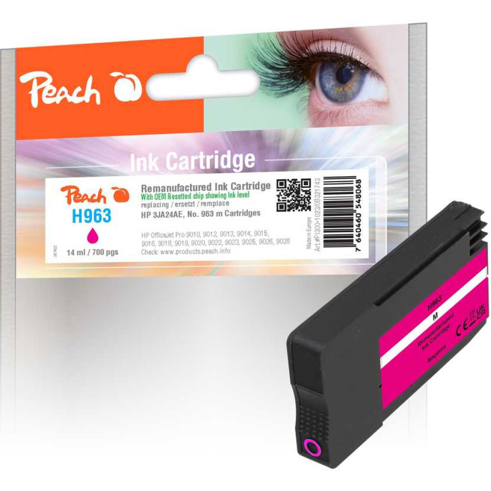 Peach 3JA24AE tintes kārtridžs 1 pcs Saderība Fuksīns