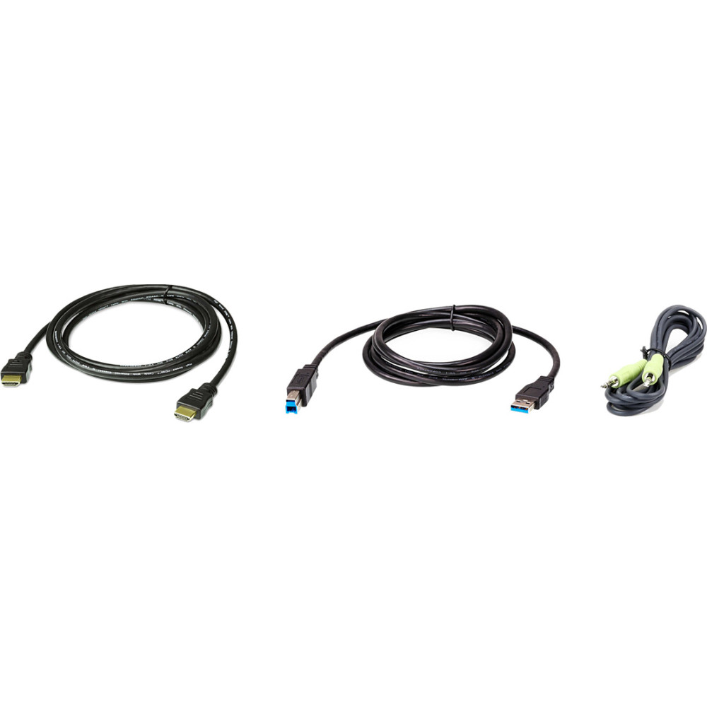 Aten 2L-7D02UHX3 USB HDMI KVM Kabel-Kit, USB 3.0, schwarz, 1,8 m