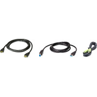 Aten 2L-7D02UHX3 USB HDMI KVM Kabel-Kit, USB 3.0, schwarz, 1,8 m