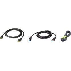 Aten 2L-7D02UHX3 USB HDMI KVM Kabel-Kit, USB 3.0, schwarz, 1,8 m