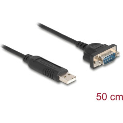 Delock USB RS-232 Adapter USB 2.0 to D-Sub 9 male with nuts compact serial connector housing 50 cm