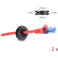 Delock Rubber Cable Bushing round &Oslash; 22 mm black 2 pieces