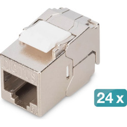 Digitus CAT 6A compact keystone module, shielded, tool-free mounting connection. 24 pcs.