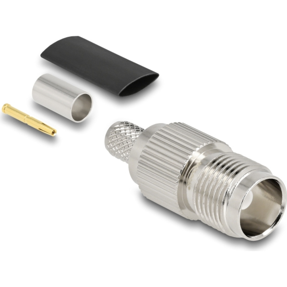 Delock TNC jack for crimping RG-59 with matching shrink tube