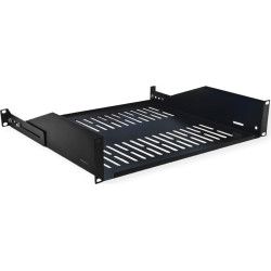 Value 19"-Fixed Shelf, 440 x 400mm, max. 25kg, 2U, U-Shape, black