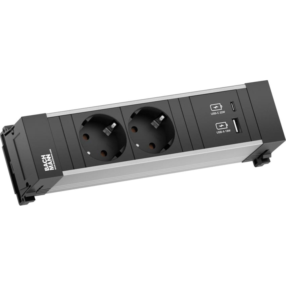 Bachmann POWER FRAME 2xprotect. USB A&C, USB Charger 22W 0.2m GST18