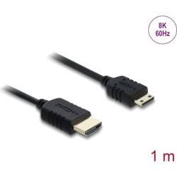 Delock Coaxial High Speed HDMI cable HDMI male to Mini HDMI male 8K 60 Hz 1 m