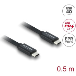 Delock Coaxial USB 40 Gbps cable USB PD 3.1 240 W 0.5 m