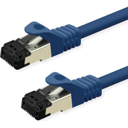 Value S/FTP Patch Cord Cat.8 (Class I), stranded, LSOH, blue, 1 m