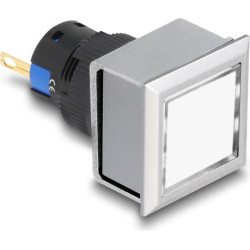 Delock 16 mm Plastic Indicator Light wei&szlig; / solder connection / square
