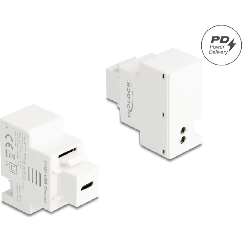Delock Keystone Module USB Type-C&trade; Charging Port PD 20 W white