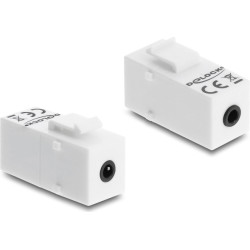 Delock Keystone Module stereo jack female 3.5 mm 4 pin to stereo jack female 3.5 mm 4 pin white