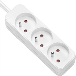 Value Power Strip, 3-way for France (UTE), white, 1.5 m