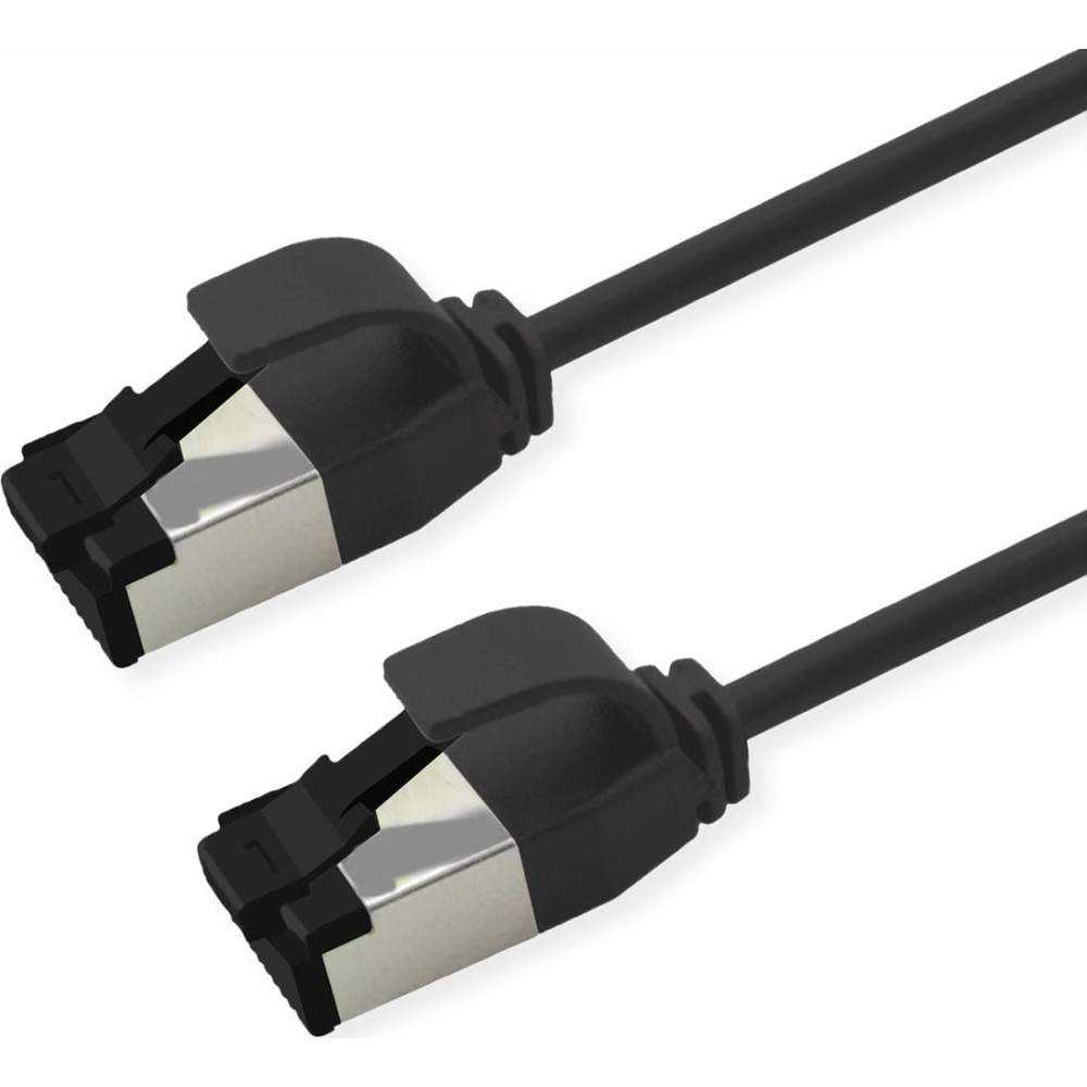 Roline S/FTP Patch Cord Cat. 8.1 (Class I), LSOH, Slim, PoE, black, 0.5 m